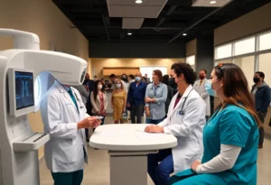 Medical professionals using technology for cancer care in Charlotte