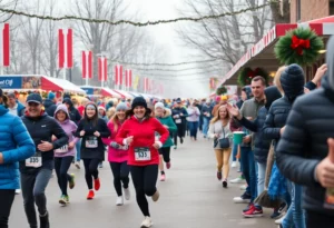 Participants enjoying the Charlotte Hot Chocolate Run