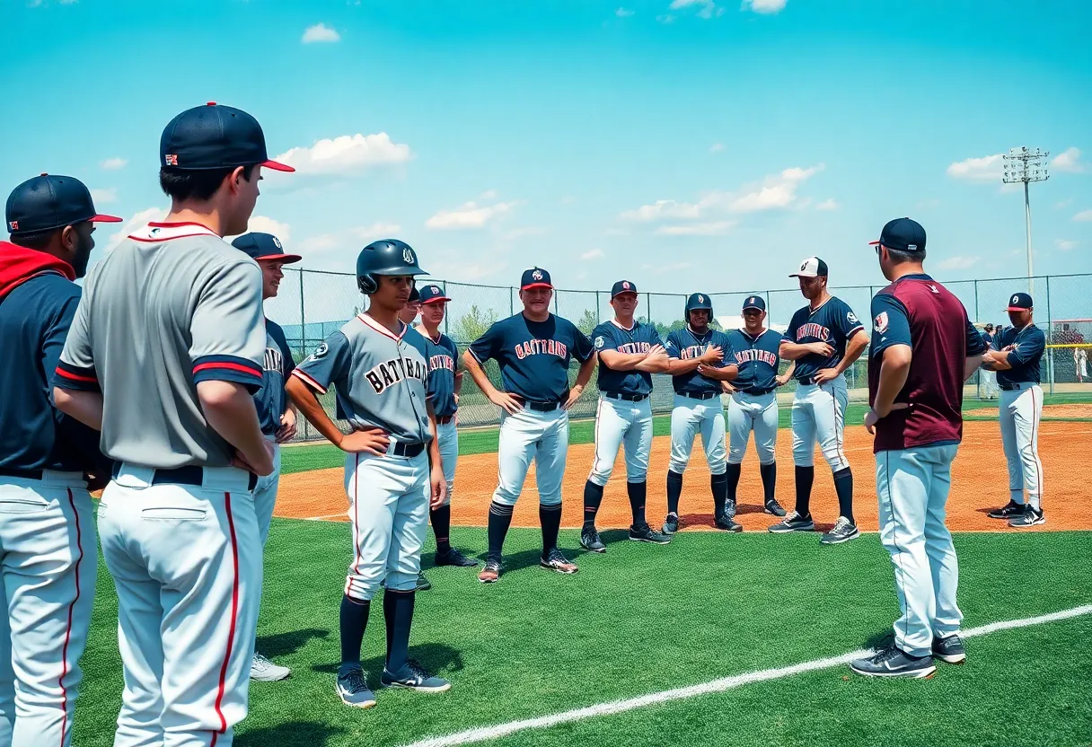 Baseball team strategizing for the season at Truist Field