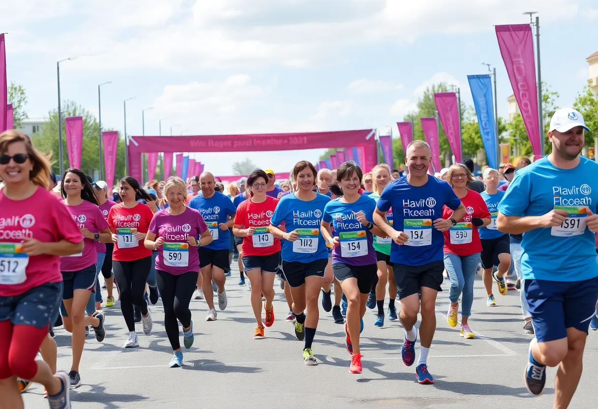 Runners and volunteers participating in the Charlotte Marathon