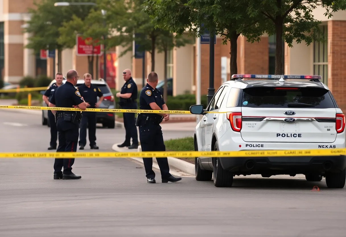Police officers investigating shooting scene in North Charlotte