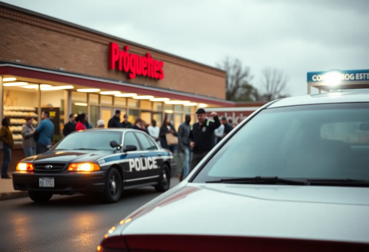 Scene of police presence outside a supermarket in Charlotte