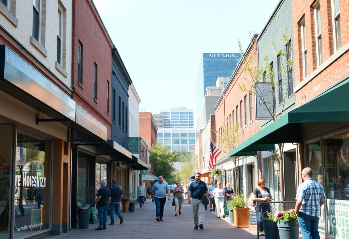 Street view of small businesses in Charlotte