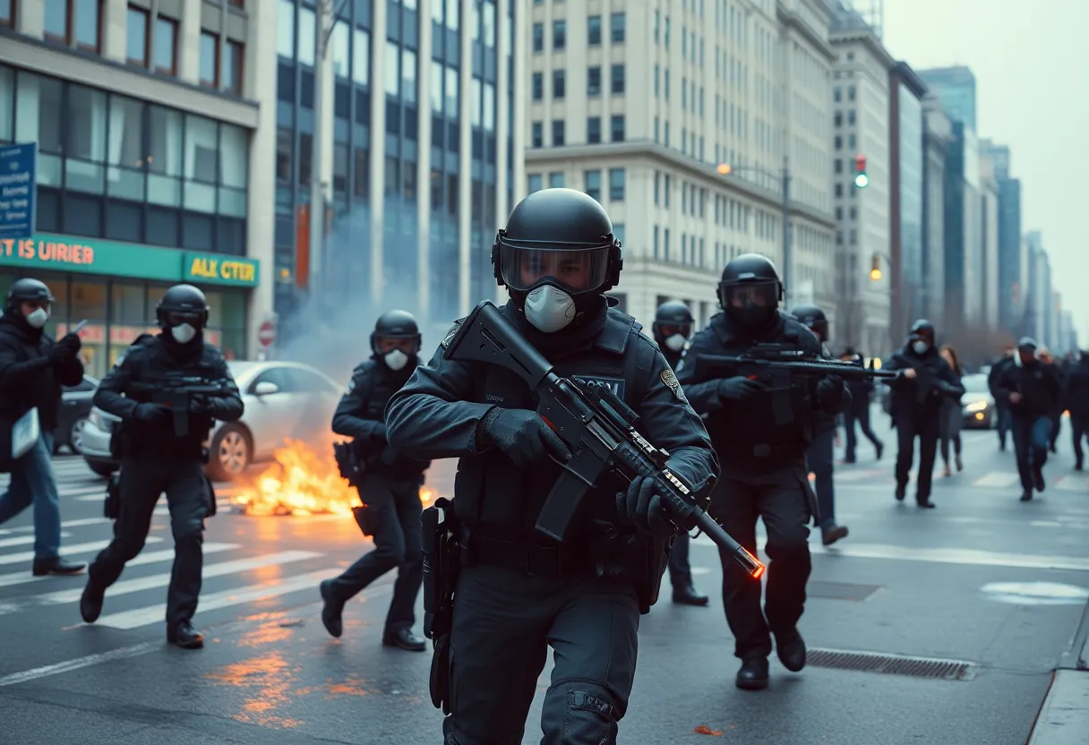 Law enforcement officers preventing a terrorist attack in Charlotte