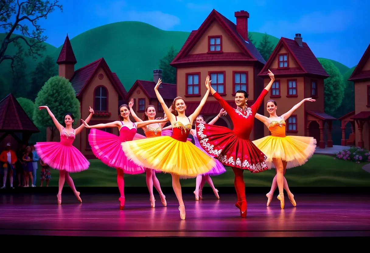 Charlotte Youth Ballet performance of Coppélia with dancers showcasing choreography.