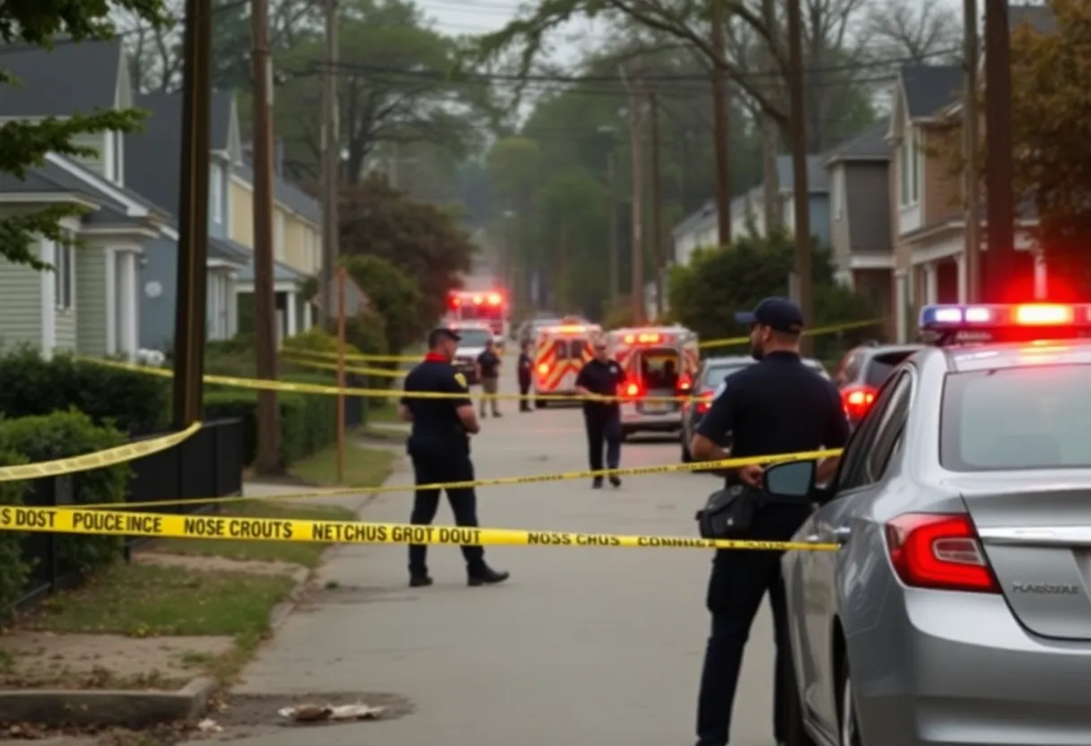 Police responders at a shooting scene in Charlotte