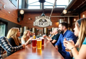Patrons enjoying drinks at Club West Brewing in Charlotte