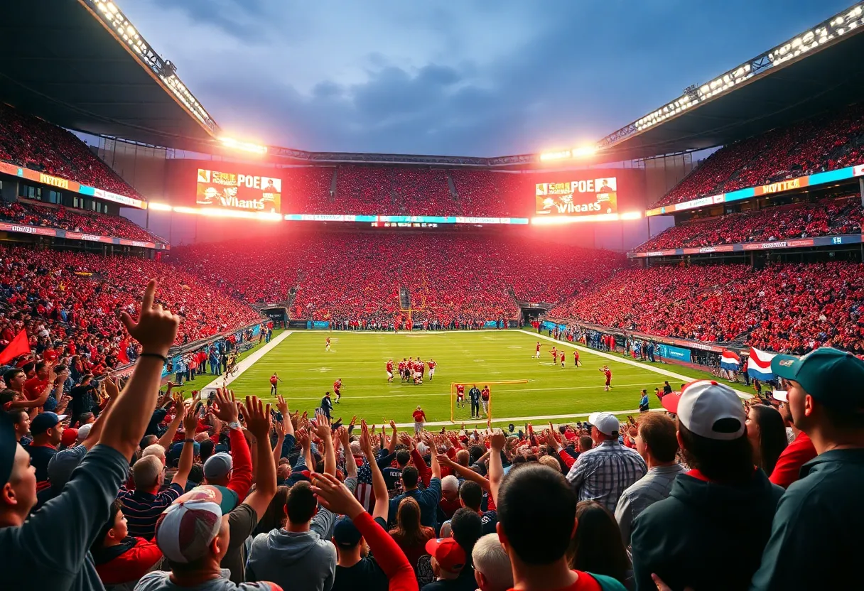 Fans celebrating during the College Football Playoff Semifinals