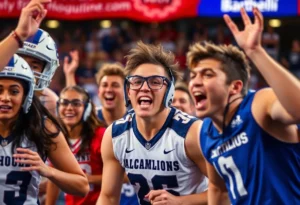 Athletes competing in college sports, showcasing a dynamic sports environment.