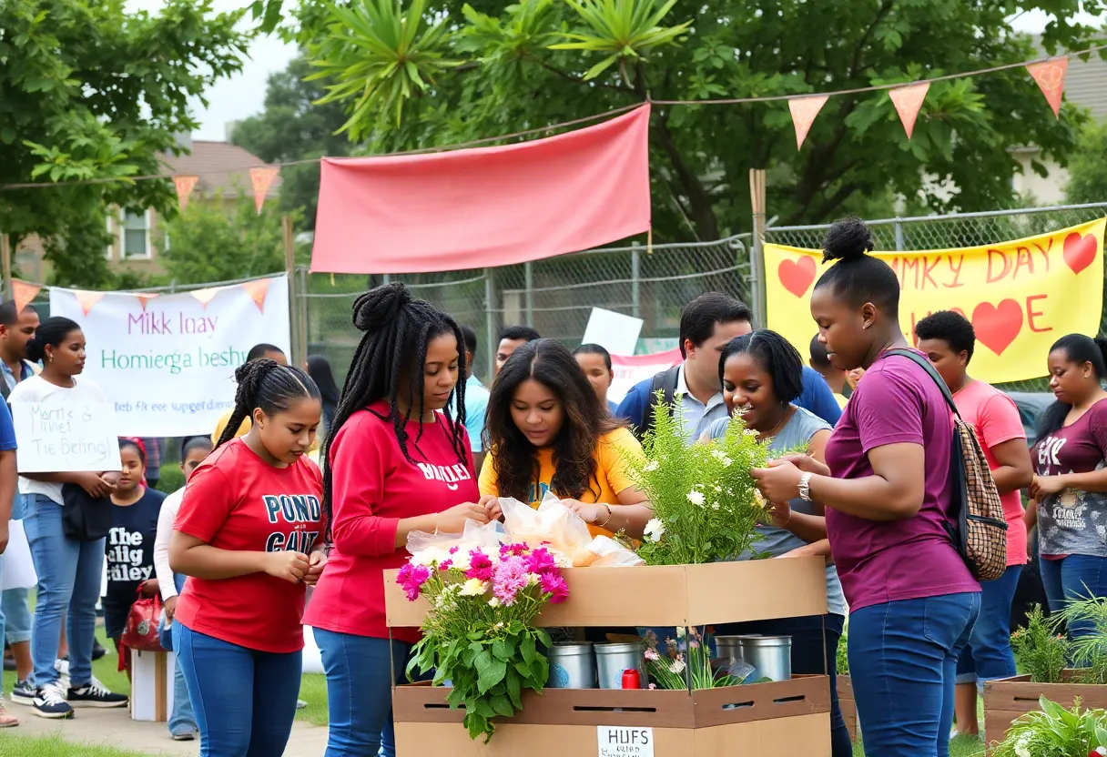 Community members participating in MLK Day events in Columbia, SC.