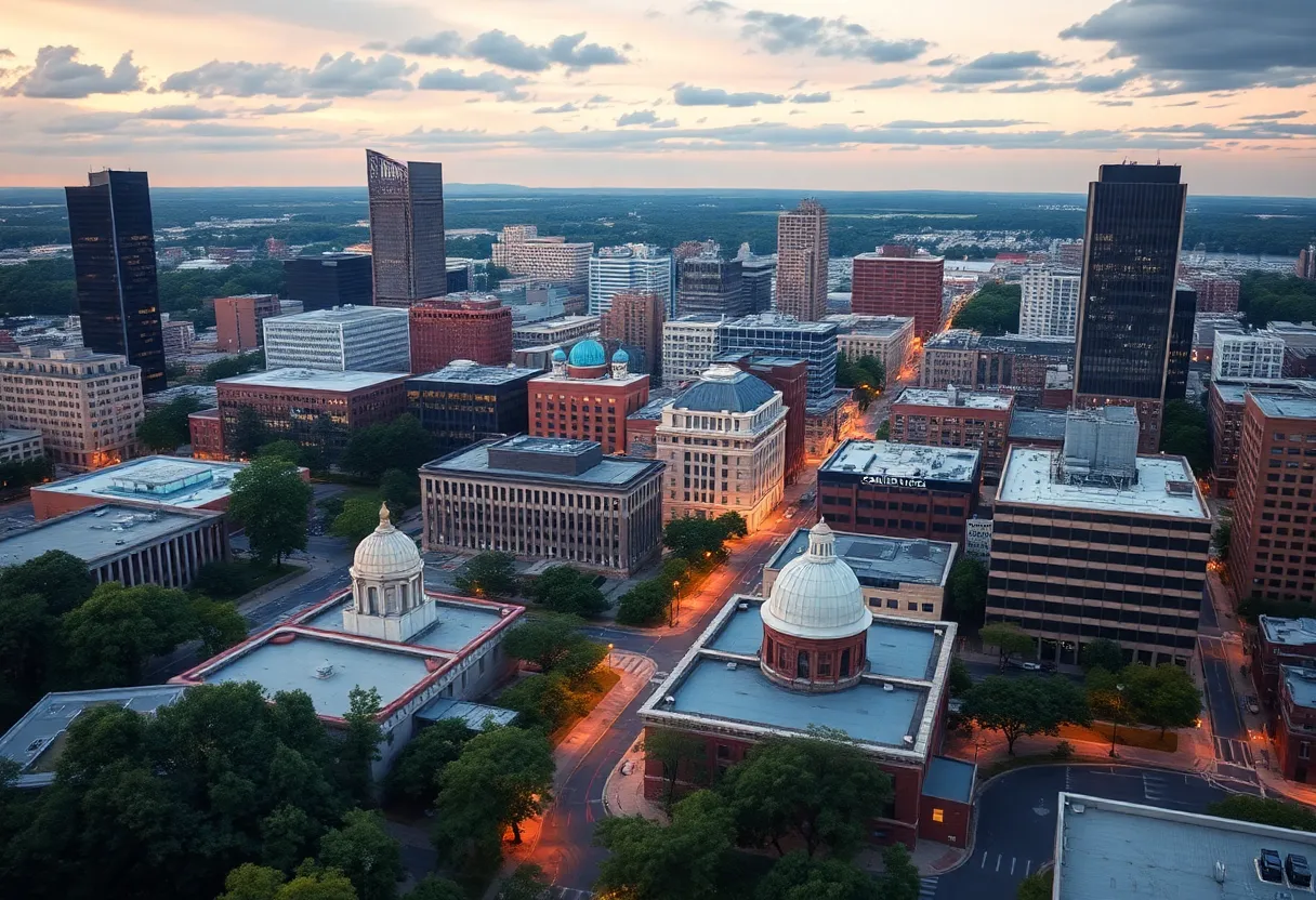 Cityscape of Columbia SC showcasing economic growth