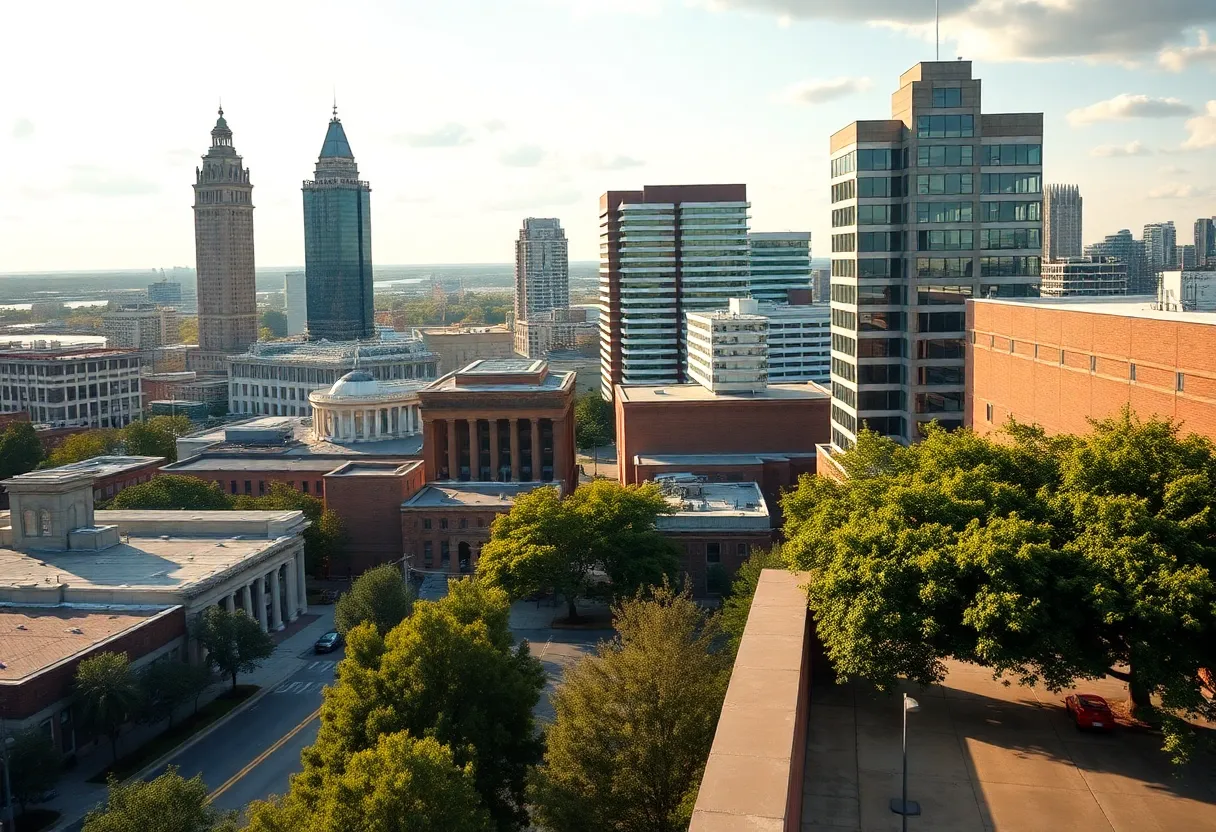 Cityscape of Columbia SC representing economic growth