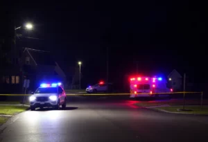 Police at a shooting scene in Concord, North Carolina
