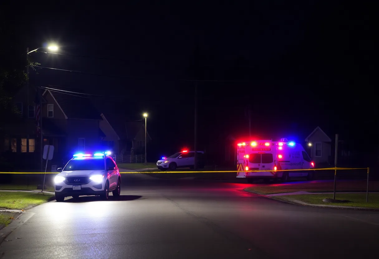 Police at a shooting scene in Concord, North Carolina