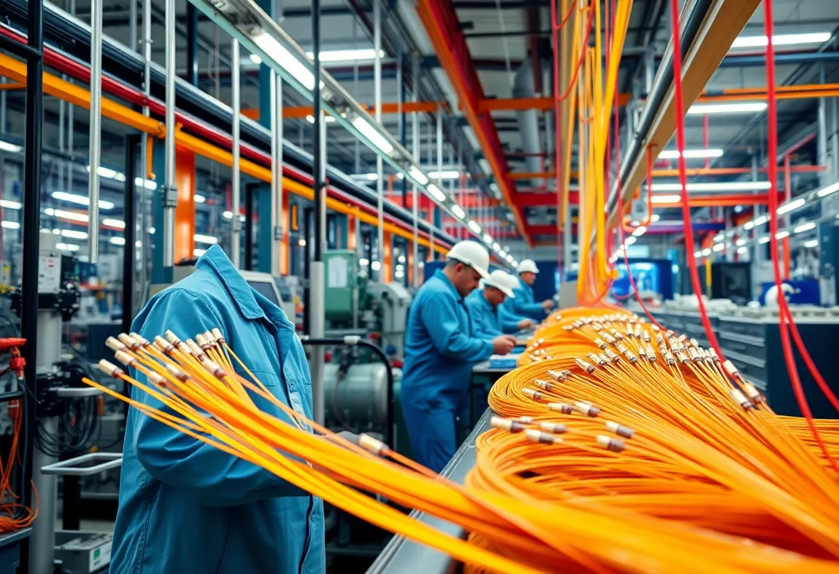 Corning's fiber-optic cable manufacturing facility in North Carolina.