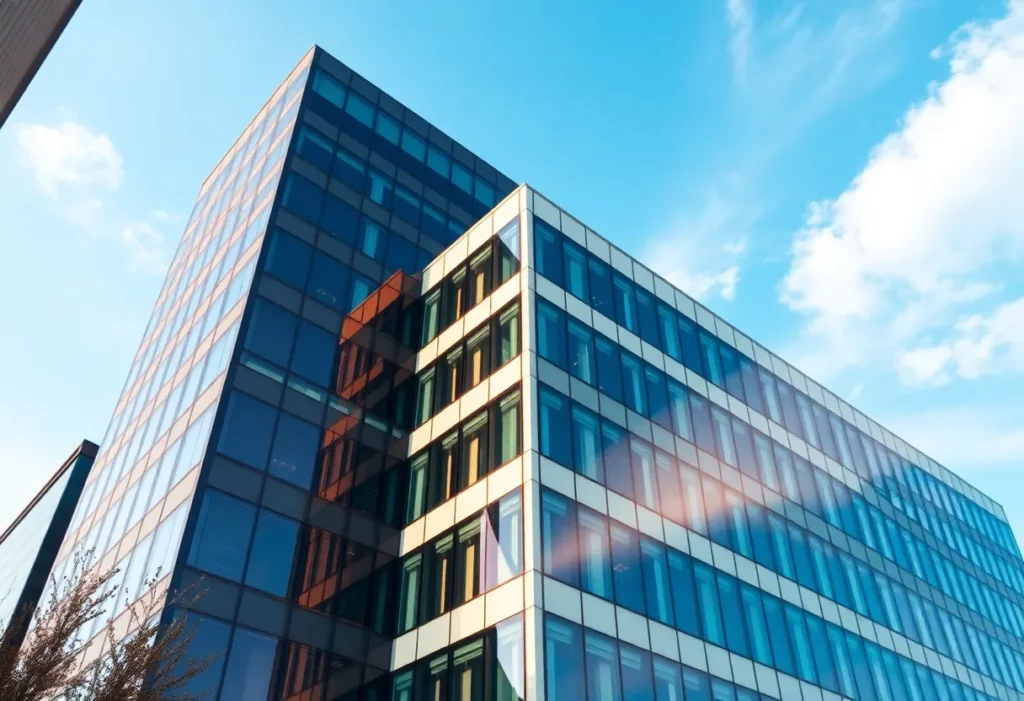 Driven Brands office building in Charlotte showcasing business growth.