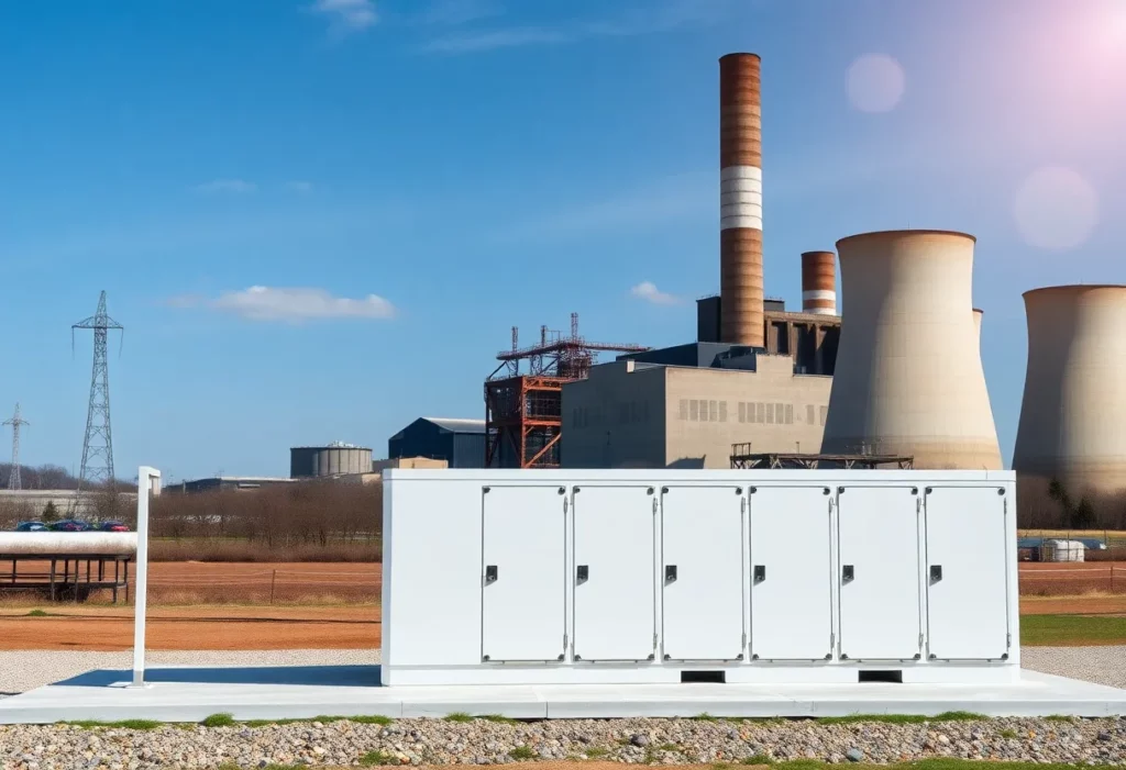 Battery storage facility transitioning from a coal plant