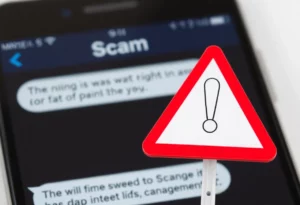 Alert symbol for Duke Energy scam warning