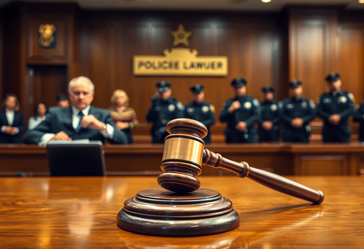 Courtroom scene related to drug trafficking case