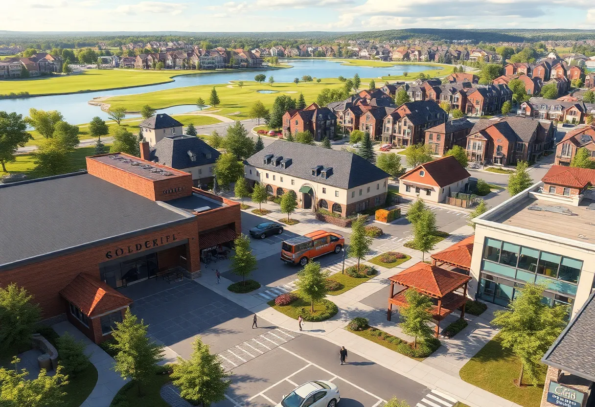 Rendering of Knox Crossing, a new mixed-use community near Lake Norman.