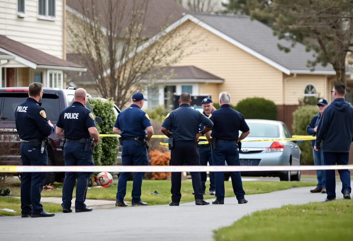 Police securing crime scene in Lenoir after a fatal shooting