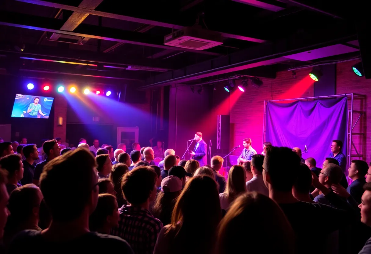 A vibrant live music performance at Lily's Snack Bar with an enthusiastic audience.