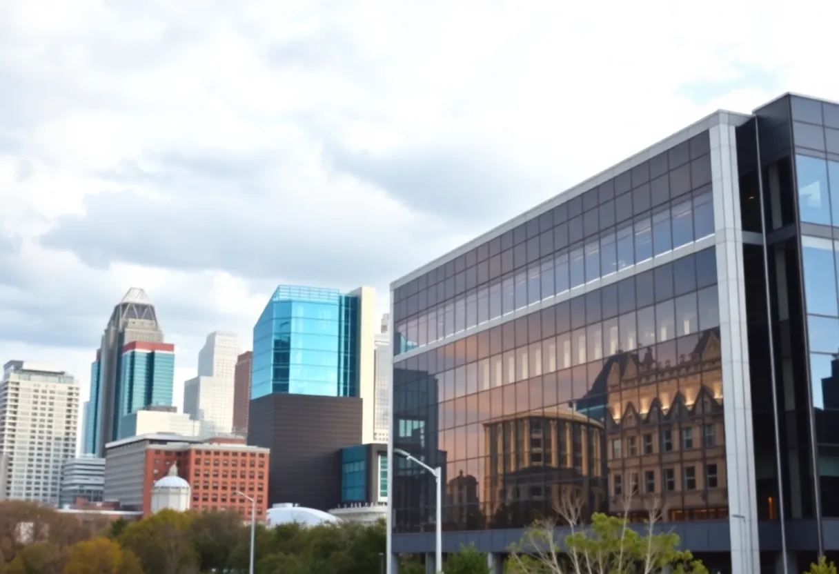 Exterior view of Maersk's new North American headquarters located in Charlotte, NC.