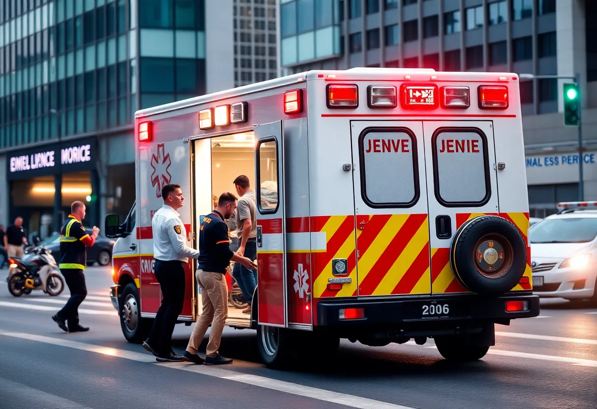 Emergency medical service in action