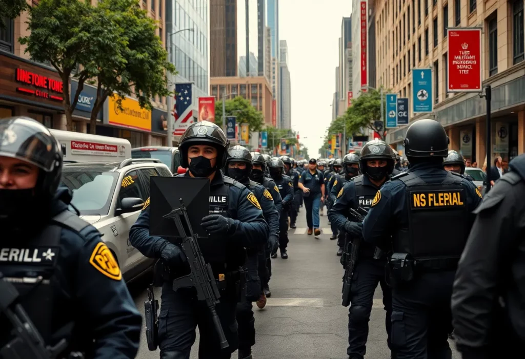 Federal agents conducting operations in Minneapolis.