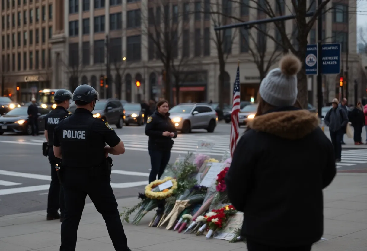 Police presence at the scene of the Minneapolis shooting incident