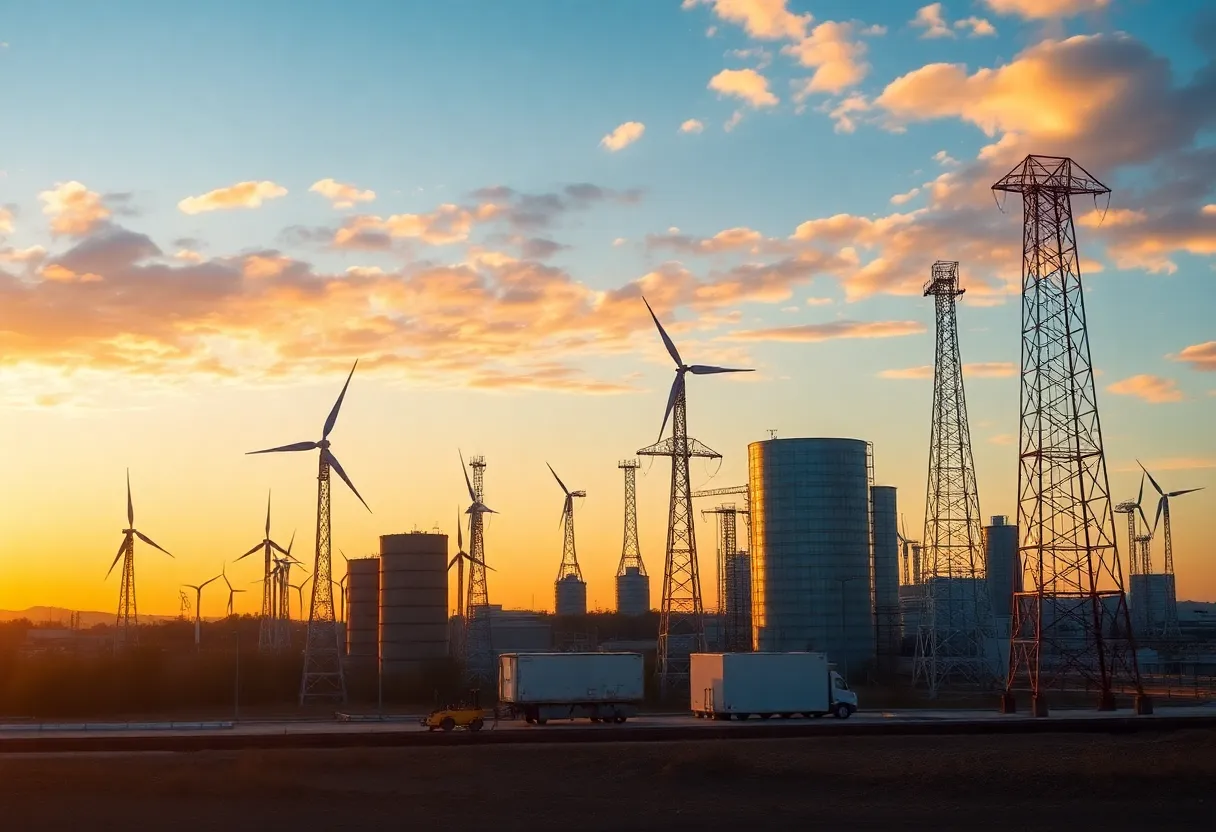 An image illustrating the growth in North Carolina's energy and technology sectors.