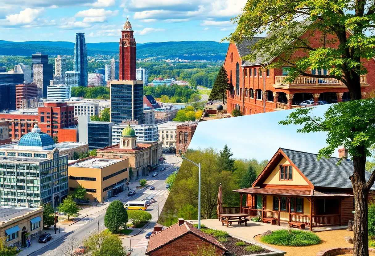 A visual representation of North Carolina's economic growth, showcasing urban and rural elements.