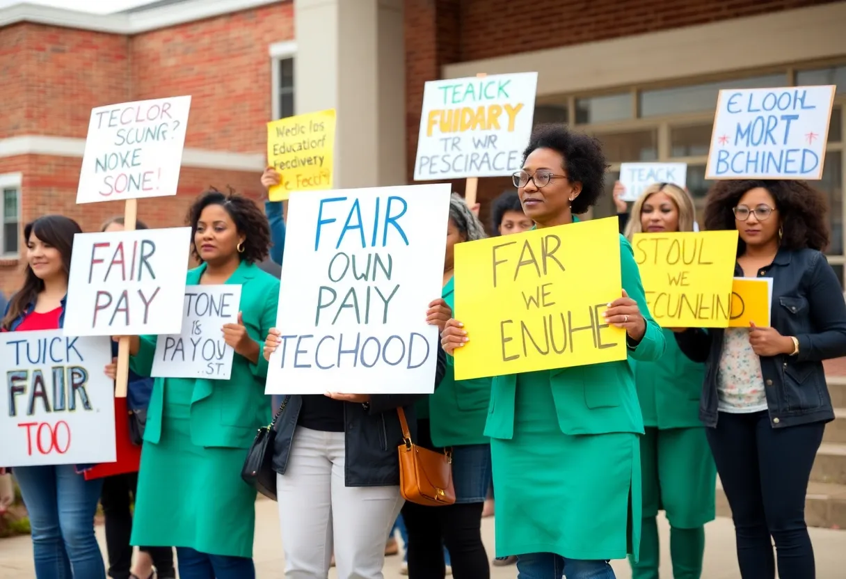 Teachers protesting for better pay in North Carolina