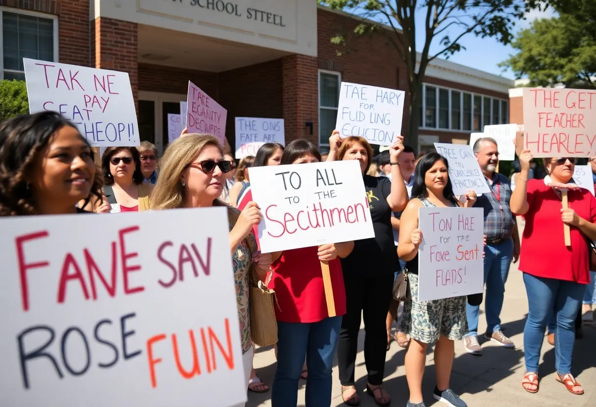 Teachers in North Carolina protesting for better pay and funding