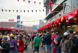 Fans enjoying the Panthers VIP Tailgate experience in Charlotte.