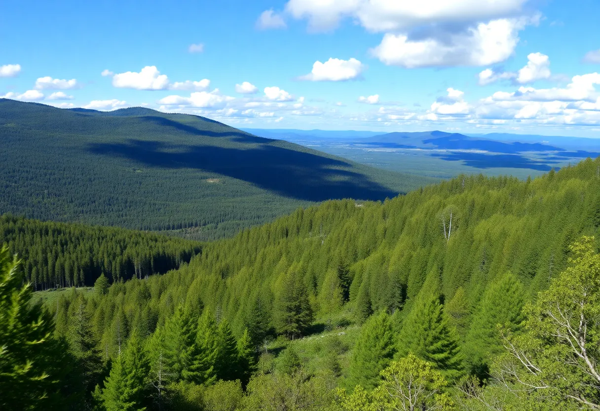 A scenic view of untouched game lands representing conservation efforts.