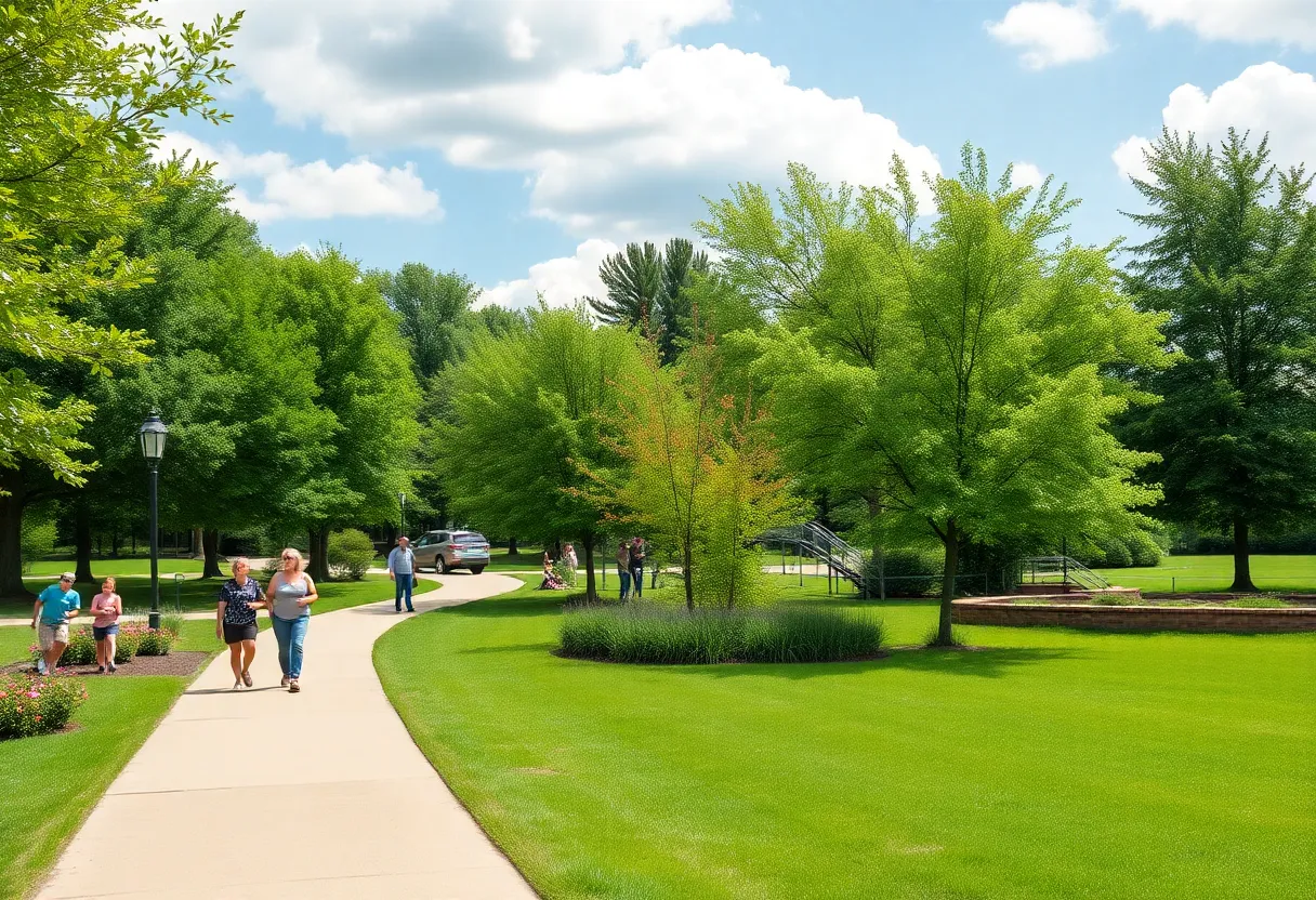 Families enjoying time at a revitalized public park in Charlotte.