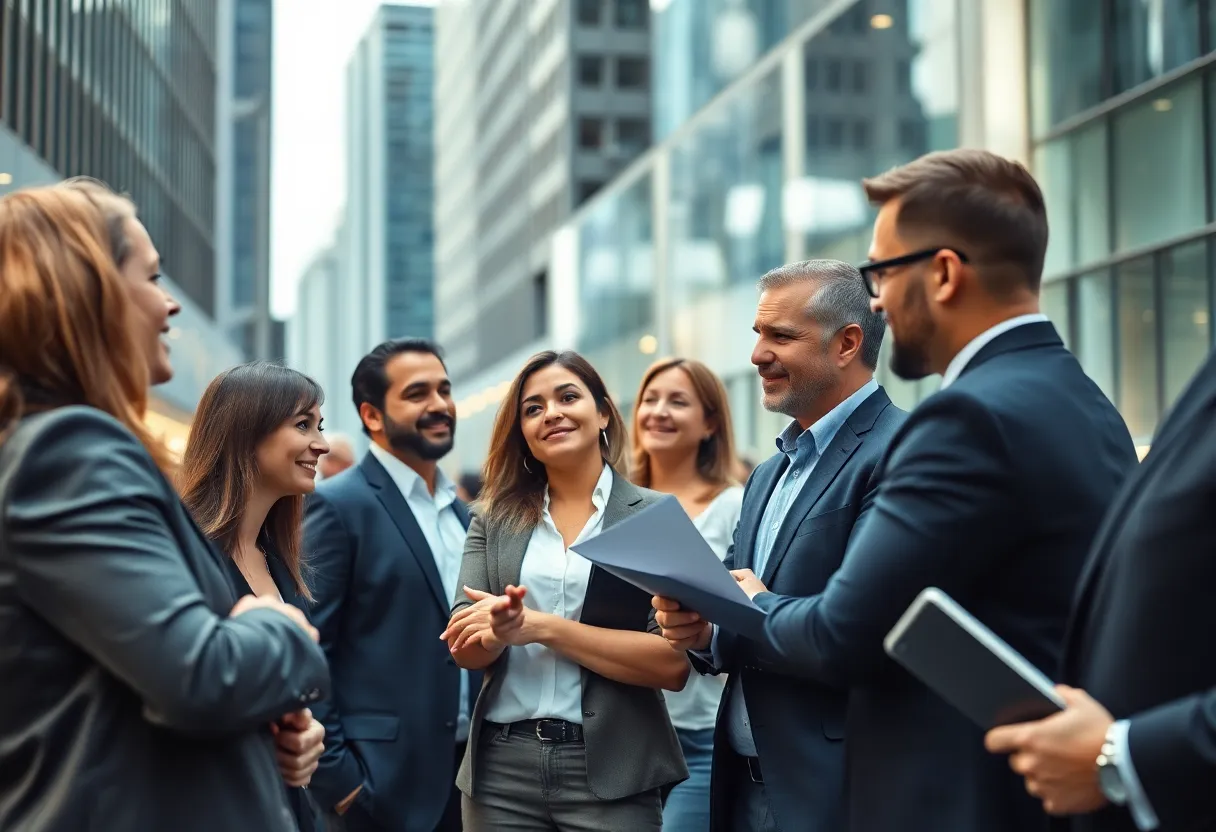 A business meeting showcasing RXO executives engaging with investors in Charlotte.