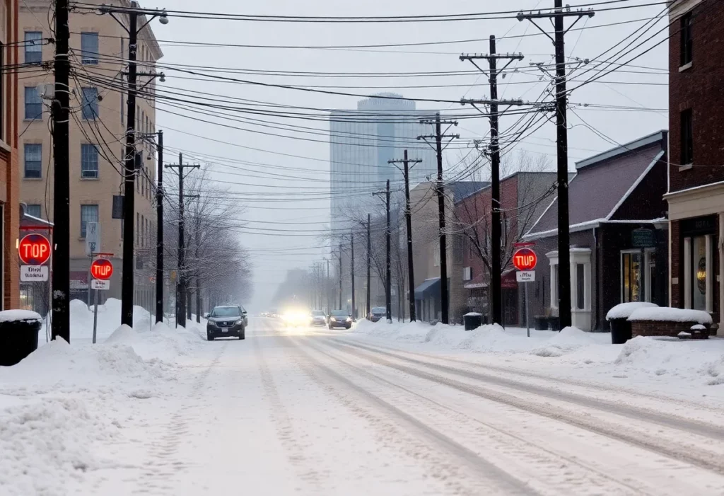 Nashville street blanketed in ice due to winter storm