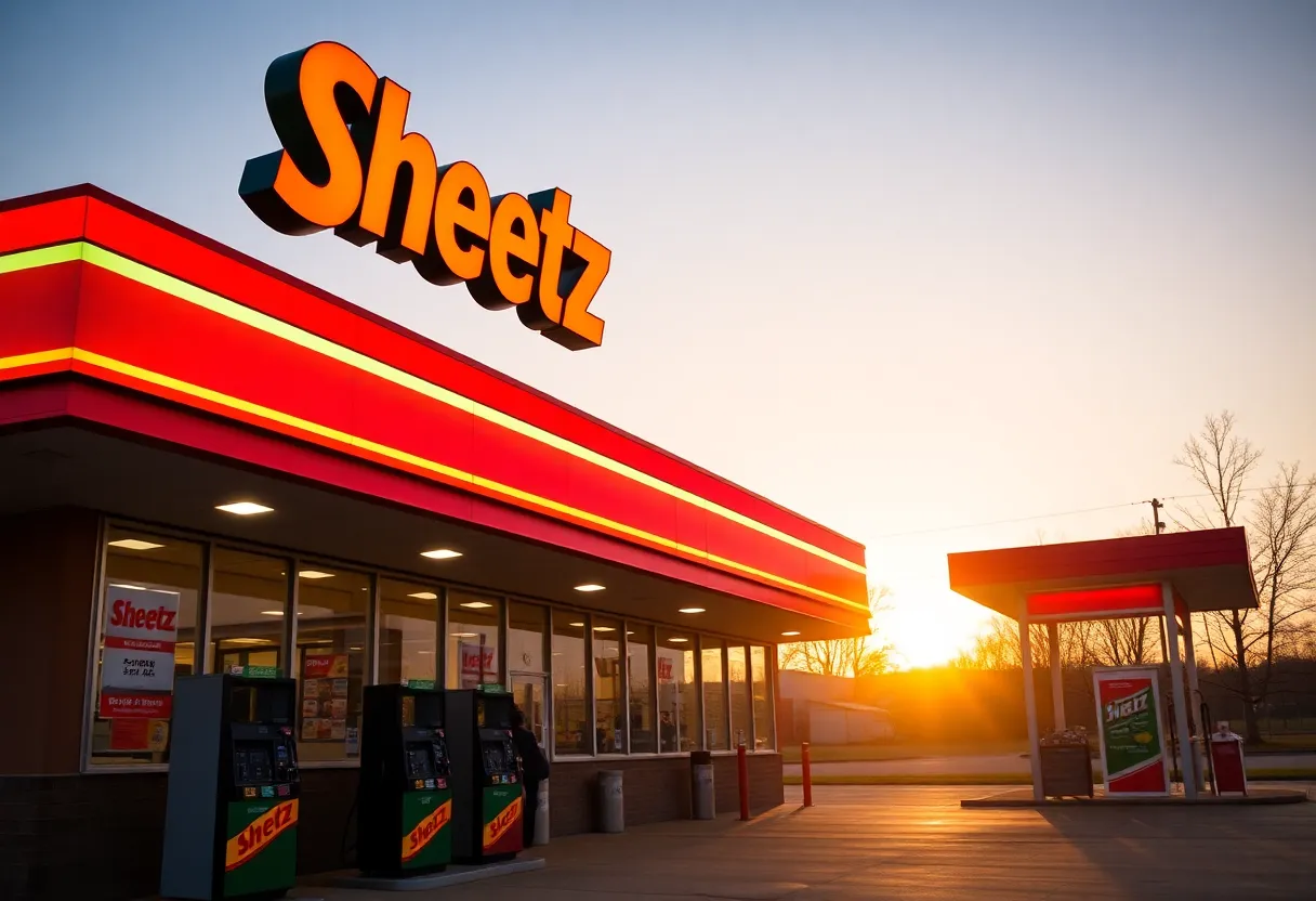 Sheetz convenience store showcasing a new modern design with fuel pumps