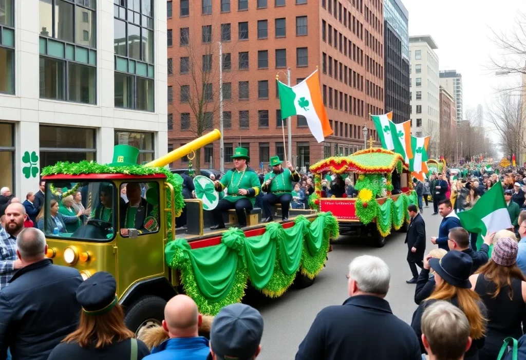 Crowd enjoying Charlotte's St. Patrick's Day Parade