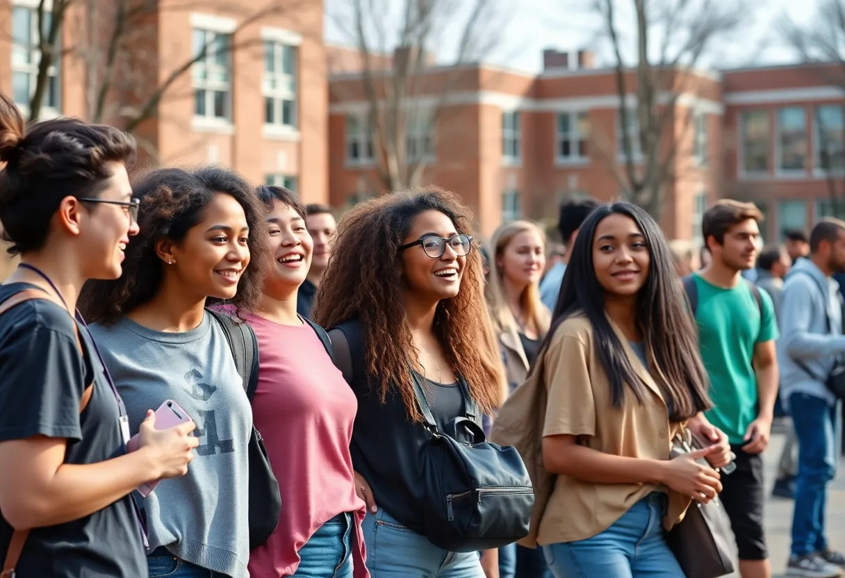 Students engaging in community activities at UNC Charlotte campus
