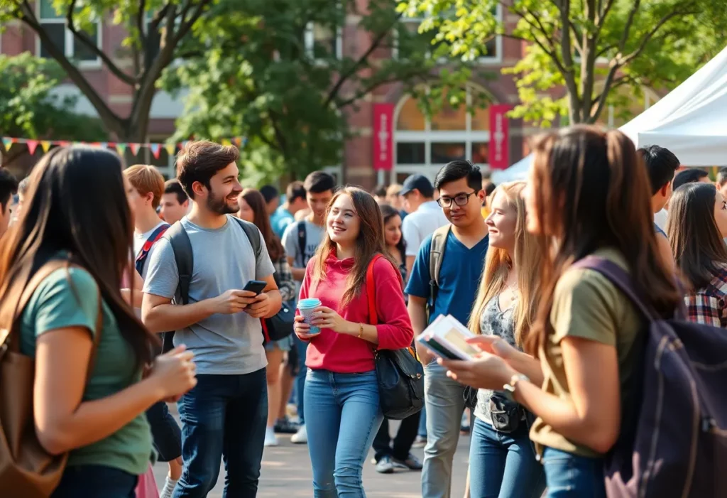 Students participating in events on the UNC Charlotte campus
