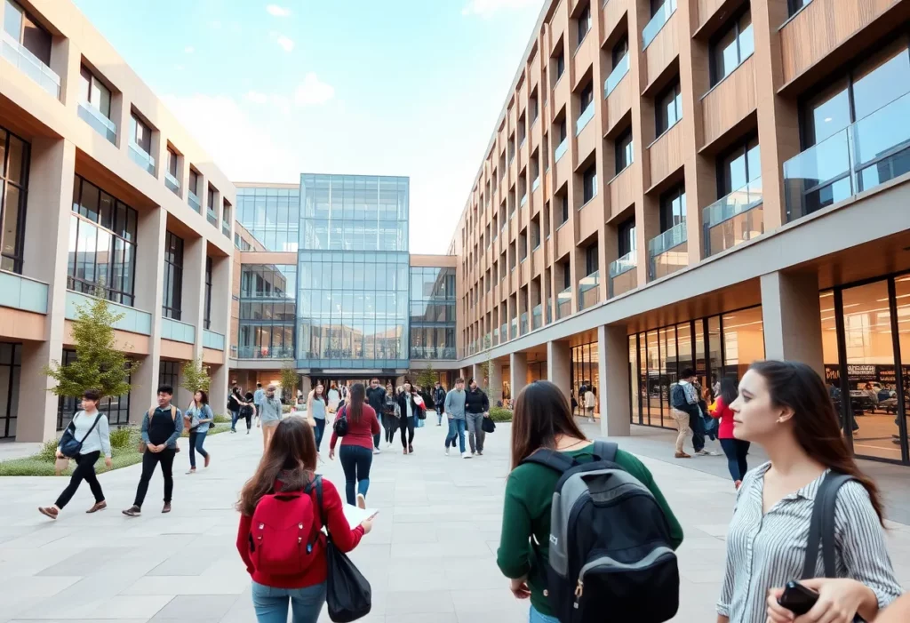 Students at UNC Charlotte engaging in business studies.