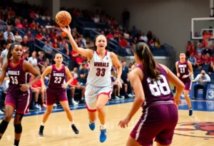 USC Women's Basketball players competing on the court