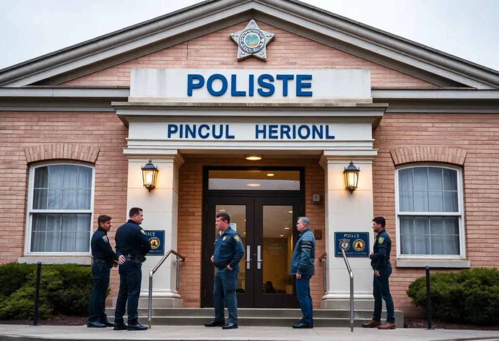 Police discussing juvenile crime investigation in Wadesboro