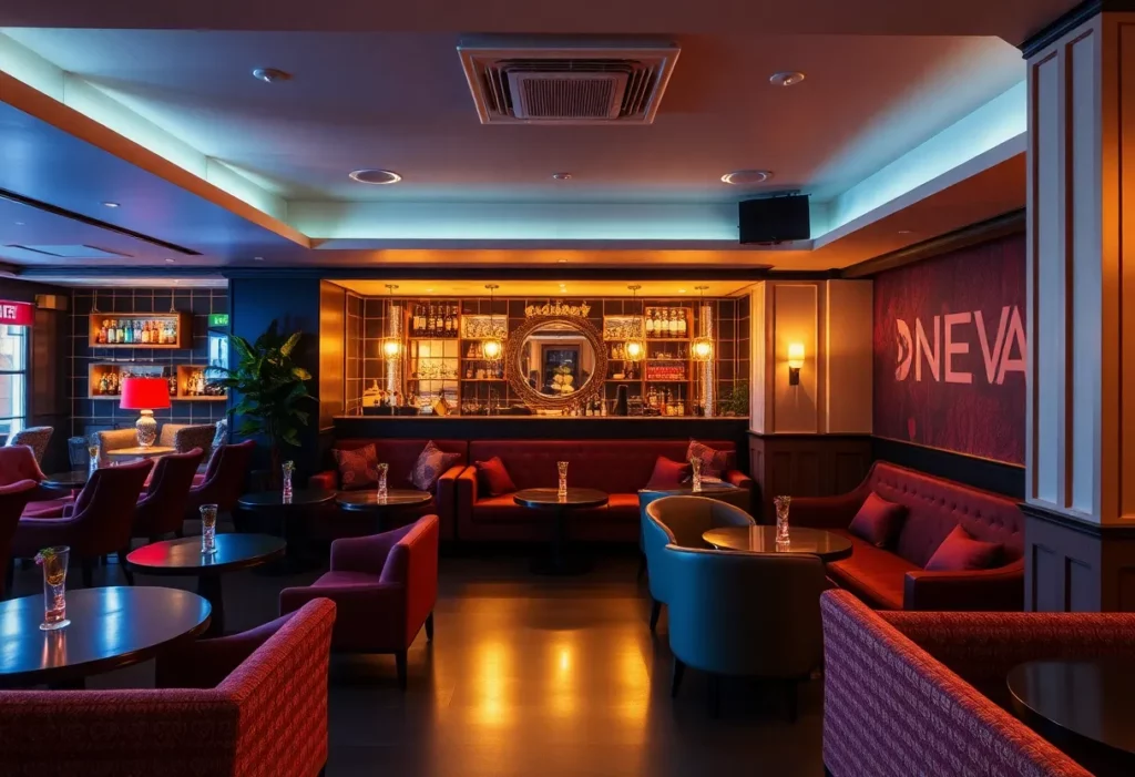 Interior view of Wild Roses lounge showing seating arrangements