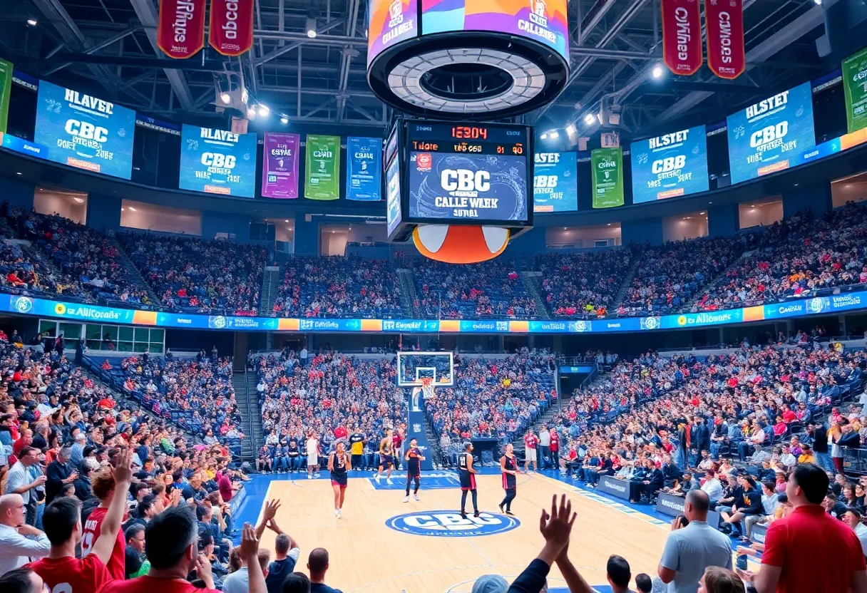 Spectators enjoying the ACC Men's Basketball Tournament at Spectrum Center in Charlotte