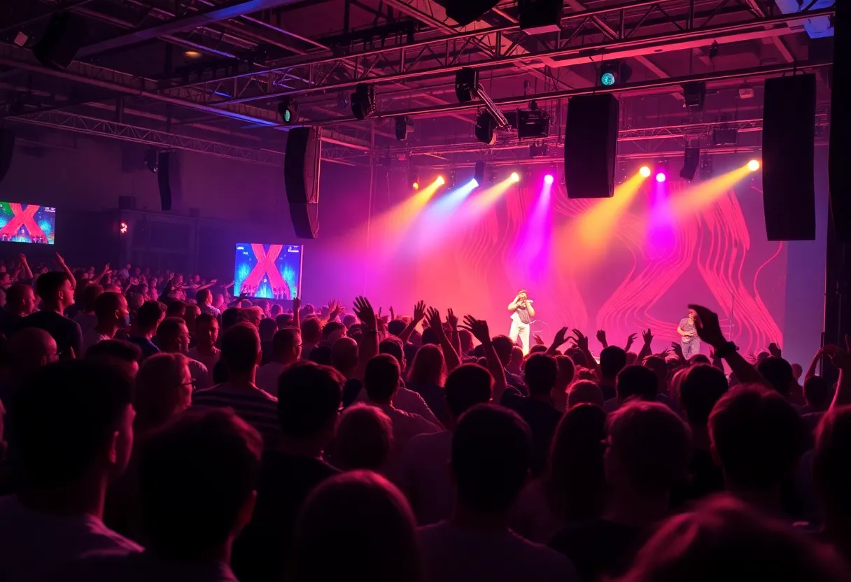 Crowd enjoying a concert performance
