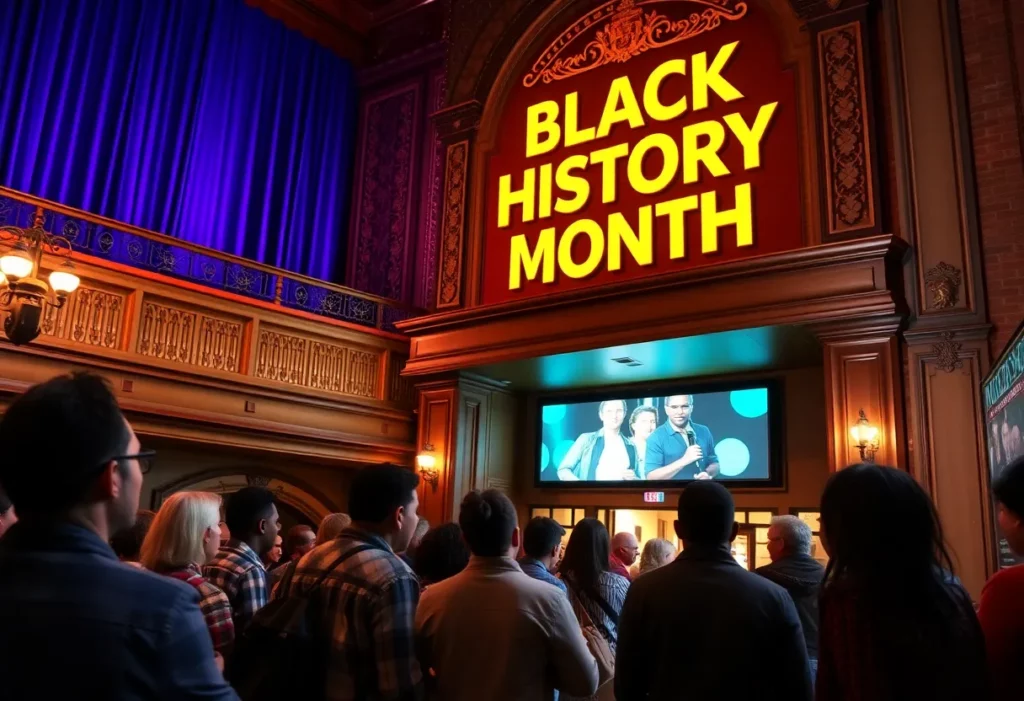 Promotional poster for the 'Black and Brilliant' series at the Carolina Theatre featuring movies and live music.